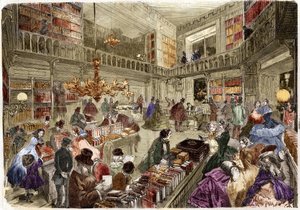 1860年，巴黎伊塔利安大道上的新华书店的商店。 作者 未知艺术家