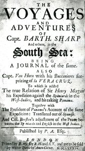 Bartholomew Sharp 船长和其他人在南海的航行和冒险，约 1684 年 作者 未知艺术家