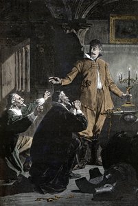 三十年战争：华伦斯坦警告 - 三十年战争（1618-1648）：被孤立在波希米亚的阿尔布雷希特（Albert）冯华伦斯坦（Waldstein）（1583-1634）被医生和占星家包围的不确定性和迷信所吞噬 作者 未知艺术家