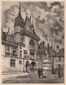从Palais Jacques Coeur街道的看法在布尔日，法国 作者 不明