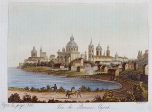 布宜诺斯艾利斯的景色——身着 1819-1820 年由费拉里奥医生编着的古老而现代的服装。 米兰 作者 Unknown artist