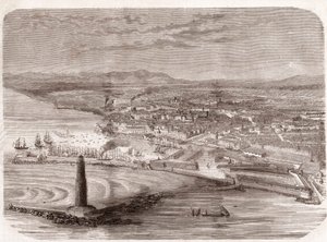 利沃诺的景色（利沃诺-托斯卡纳-托斯卡纳）--托斯卡纳--1860年版画 作者 未知艺术家