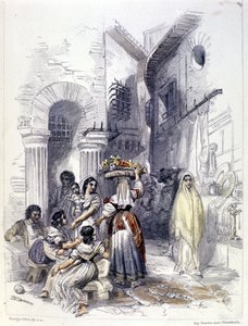 1830 年罗马贫民区的景色。 作者 未知艺术家