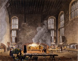 牛津大学基督堂厨房的景色。 1850 作者 未知艺术家