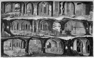 加利西亚维利奇卡盐矿的地下工程视图。 在 Louis Figuier 的“Les Wonders de l