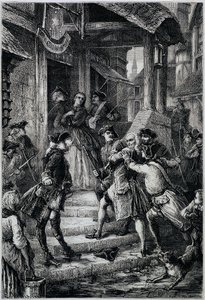 伏尔泰（1694-1778）1753年在法兰克福被伟大的腓特烈二世下令逮捕--载于《法国史》，从最遥远的时代到1789年，由吉佐先生撰写。 作者 未知艺术家