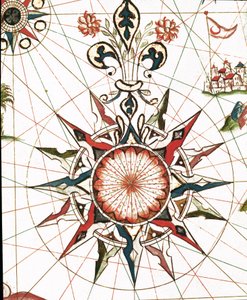 风玫瑰（Castellini 的 portulan 的细节 作者 未知艺术家
