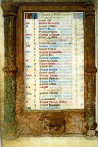 Zodiac Capricorn and Saints of the month of December - miniature Middle Ages (ref.: 135, 006v): Request for permission to the Municipal Library of Toulouse (tel: 05 62 27 66 66) 作者 未知艺术家