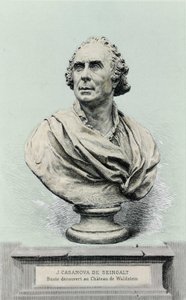 乔瓦尼·贾科莫·卡萨诺瓦（Giovanni Giacomo Casanova，1725-1798 年）的肖像，意大利冒险家和作家。 作者 未知艺术家