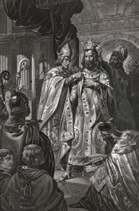 Baudouin de Boulogne 的加冕礼说 Baudouin Ier (v. 1065-1118)，耶路撒冷国王 - 鲍德温一世在 1100 年圣诞节的加冕礼，由匿名者撰写 作者 未知艺术家