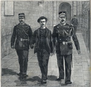 意大利无政府主义者路易吉-卢切尼（Lucheni）是1898年提交给法院的刺杀奥地利伊丽莎白（Sissi）夫人的杀手。 作者 未知艺术家