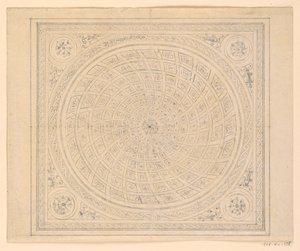 绘图，天花板设计，1815-22 年 作者 未知艺术家