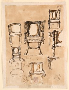 绘画，椅子，1780-1790 年