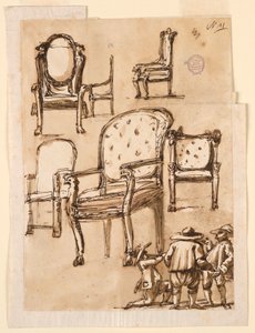 绘画，椅子，1780-1790 年 作者 未知艺术家