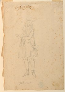 素描，服装设计：芭蕾舞剧中的世界之人，约 1720 年