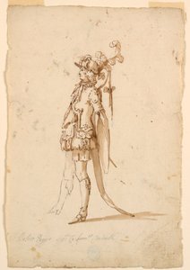 素描，服装设计：芭蕾舞页面，约 1720 年