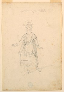 素描，服装设计：芭蕾舞女歌手，约 1720 年
