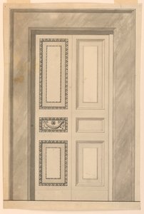 素描，折叠门的装饰，约 1780 年 作者 未知艺术家