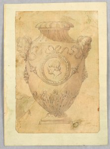 图画，浮雕花瓶设计，19 世纪 作者 未知艺术家
