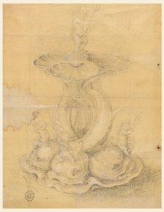 绘画，中心装饰设计，1630-60 年 作者 未知艺术家