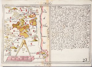16 世纪爱尔兰利默里克郡地图，约 1588 年（纸、亚麻布） 作者 未知艺术家