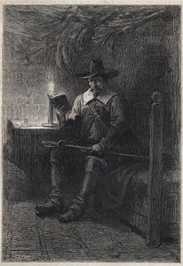 苏格兰清教徒--19世纪为沃尔特-斯科特（1771-1832）的历史小说《苏格兰的清教徒》（《老朽》）绘制的插图。 作者 未知艺术家