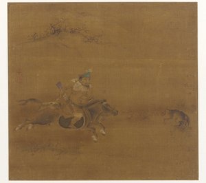 鞑靼骑士追赶野兔 作者 未知艺术家