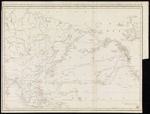 包含库克船长于 1778 年和 1779 年勘探的亚洲东北海岸和美洲西北海岸以及约翰-米亚雷斯于 1788 年和 1789 年进一步勘探的北太平洋海图（印刷品） 作者 未知艺术家