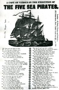 关于处决五个海贼的诗句副本，约 1864 年 作者 未知艺术家