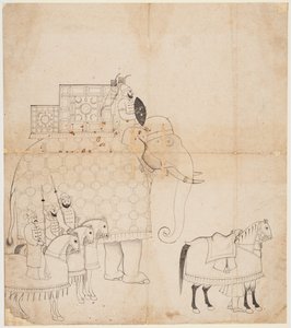 大象和马的图画 作者 未知艺术家