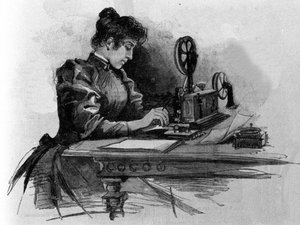 美国发明家Samuel Finley Breese Morse（1791- 1872）发明的电报员。19世纪的雕版画 作者 未知艺术家