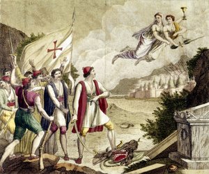 希腊独立战争（1821-1830）或希腊革命在奥斯曼帝国统治下重新唤醒希腊民族主义情绪的寓言。 作者 未知艺术家
