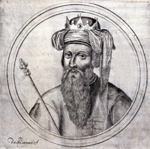 阿梅迪八世（1383-1451），当时的萨瓦公爵伯爵，以费利克斯五世的名义最后一次反教皇。塞缪尔-吉切努的《萨瓦王室谱系史》中的雕刻，里昂1660年。 作者 未知艺术家