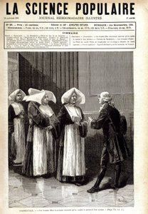 Antoine Augustin Parmentier (1737 - 1813), pharmacist known for spreading potato cultivation in France, speaking to nuns. in “” La science populaire”” 20/01/1881. 作者 未知艺术家