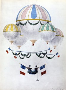 Eugène Godard (1827 - 1890) 的气球船队。 作者 未知艺术家