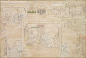 毕摩向占星师请教：《娜拉-达玛扬提》图画中的场景 作者 未知艺术家