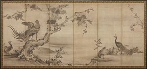 鸟、花和树：背面是竹子 作者 未知艺术家