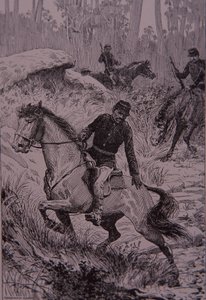 Black Trackers 在澳大利亚追捕丛林流浪者（版画） 作者 未知艺术家