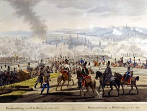 在 1813 年雕刻 19 世纪维尔茨堡的轰炸 作者 未知艺术家
