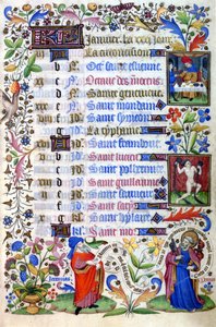 Book of hours of the 15th century. The month of January. Milan, Biblioteca Trivulziana. 作者 未知艺术家