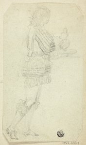 身着历史服饰的男孩携带物品 作者 未知艺术家