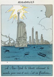 美国自由女神像漫画：“自由在纽约照亮世界，对你我来说都是火炬” 作者 未知艺术家