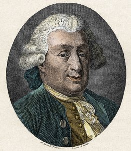 喜剧艺术：意大利戏剧家Carlo Goldoni（1707-1793）的肖像。19世纪的彩色雕版画 作者 未知艺术家