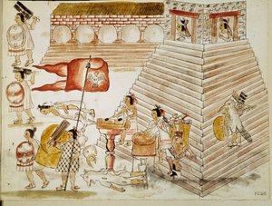 Conquete of Mexico: destruction of Tenochtitlan, capital of the Aztec empire, by the armees of the conquistador Hernan Cortes (Hernando Cortez) (1485-1547) on 24/06/1520”” Miniature from a manuscript 作者 未知艺术家