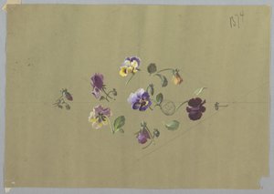 壁纸和纺织品设计：花卉 作者 未知艺术家