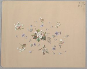 壁纸和纺织品设计：花卉 作者 未知艺术家