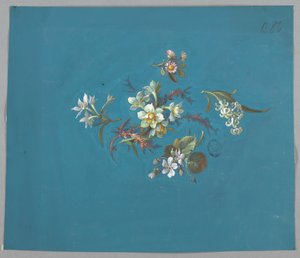 墙纸和纺织品设计、花卉 作者 未知艺术家