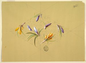 壁纸和纺织品设计：花卉 作者 未知艺术家