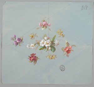 壁纸和纺织品设计：花朵 作者 未知艺术家