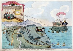 关于拿破仑·波拿巴的英语漫画 - 在拿破仑一世，漫画，假人收藏。 1814 - 1815 年。 作者 未知艺术家